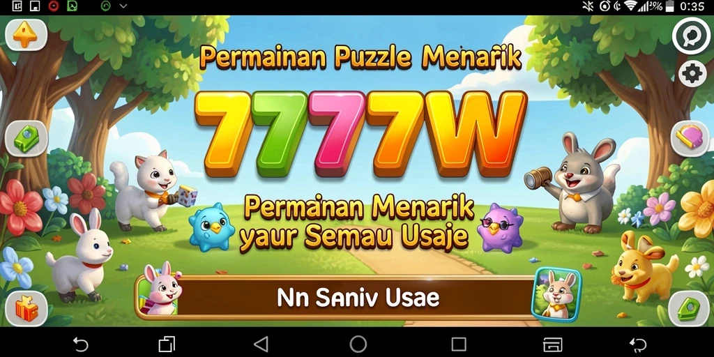 Tampilan gameplay seru dalam permainan puzzle 7777W