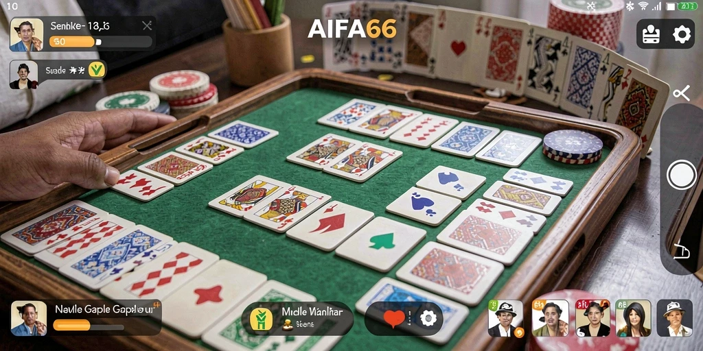 Screenshot AIFA66 menampilkan keseruan gameplay Gaple.