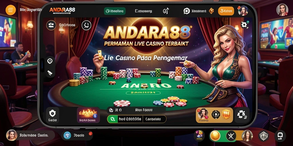 Screenshot gameplay Live Casino ANDARA88 menampilkan dealer langsung dan grafik menawan.