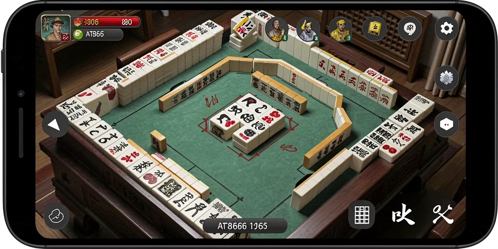 Gameplay AT866 menunjukkan keseruan bermain Mahjong dengan ubin yang menarik.