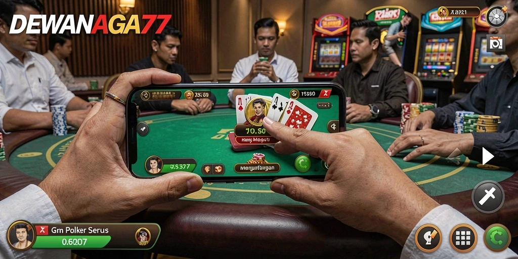 Tampilan gameplay poker yang seru dalam DEWANAGA77.