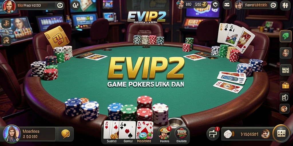 Tampilan gameplay Poker yang menarik dan menegangkan di EVIP2.