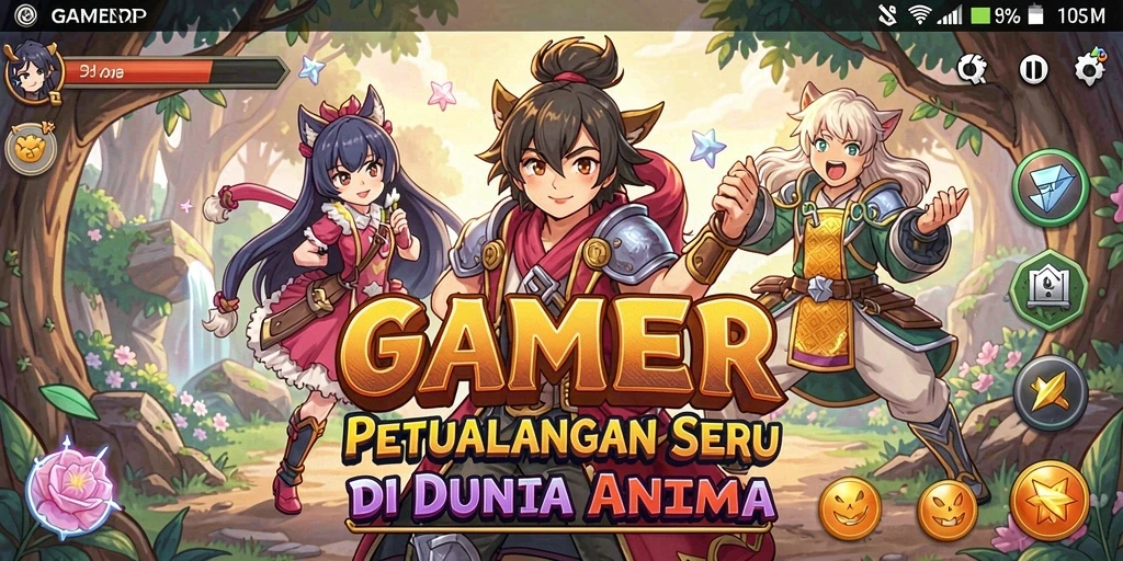 Gameplay seru dengan karakter anime yang khas.