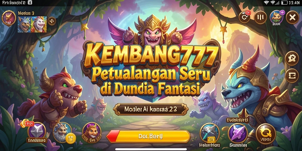 Tangkapan layar gameplay KEMBANG777 yang menunjukkan petualangan seru di dunia fantasi.