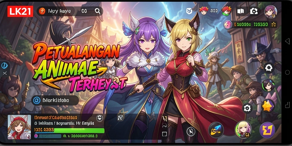 Tampilan gameplay LK21 yang menakjubkan dan penuh aksi anime.