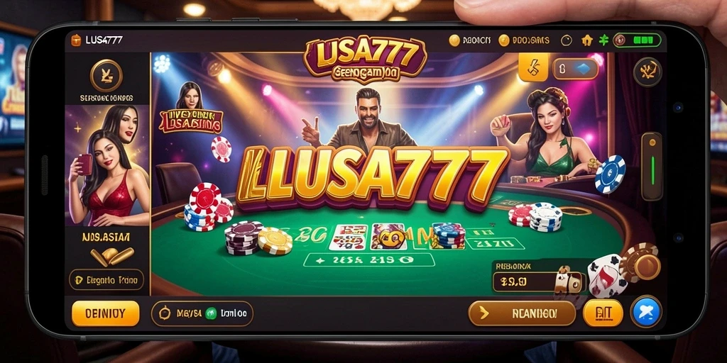 Screenshot gameplay LUSA777 menampilkan dealer yang berinteraksi langsung dengan pemain.