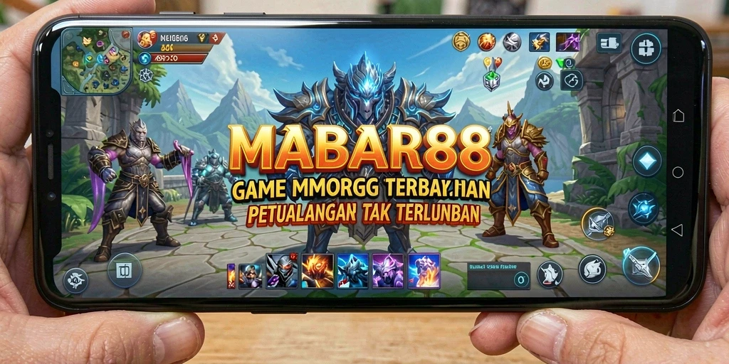 Screenshot gameplay MABAR88 menampilkan pertempuran epik di dunia fantasi.