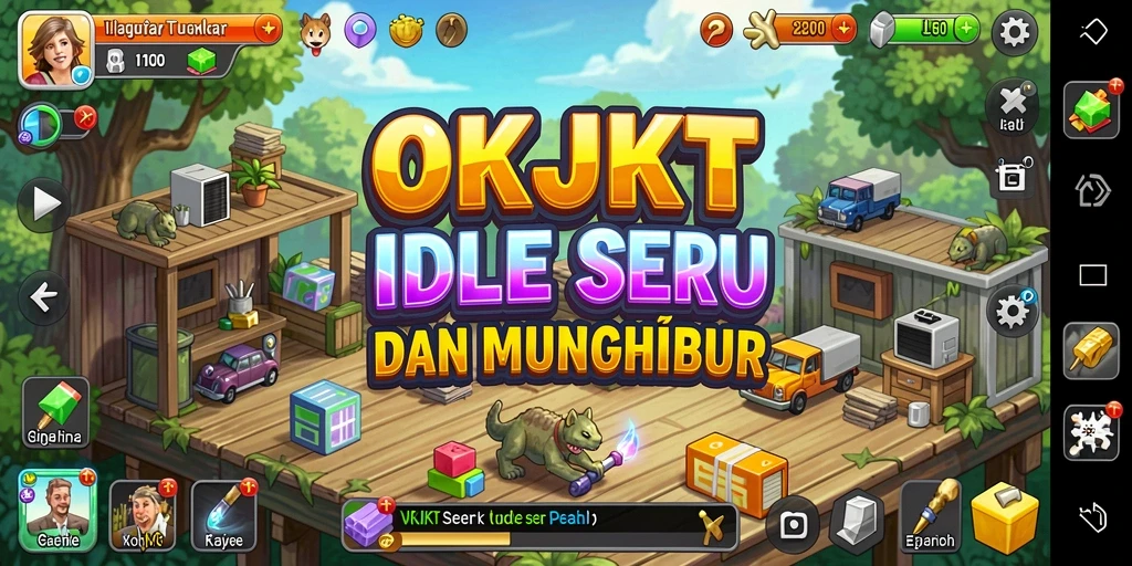 Tampilan gameplay OKJKT yang seru dengan grafis menarik dan karakter unik.