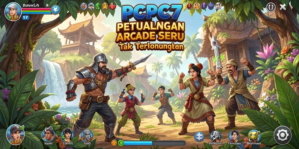 Screenshot utama menampilkan aksi seru dalam gameplay PCPC7.