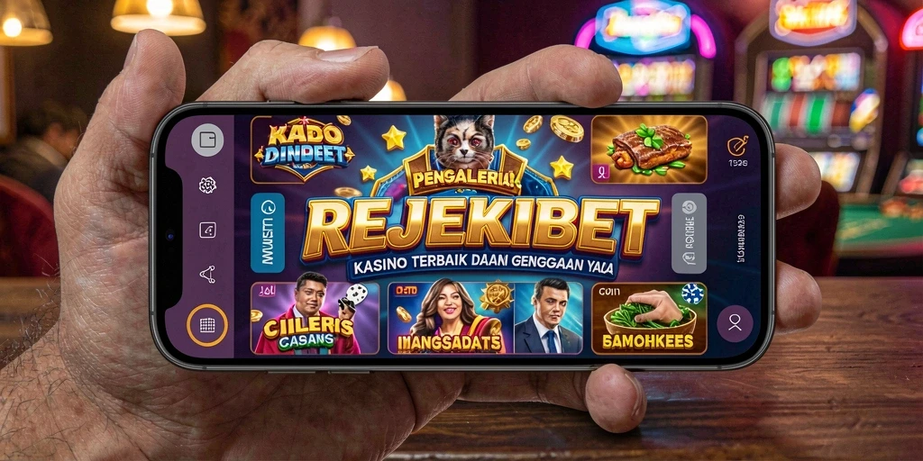 Screenshot gameplay REJEKIBET yang menampilkan suasana kasino yang energik.