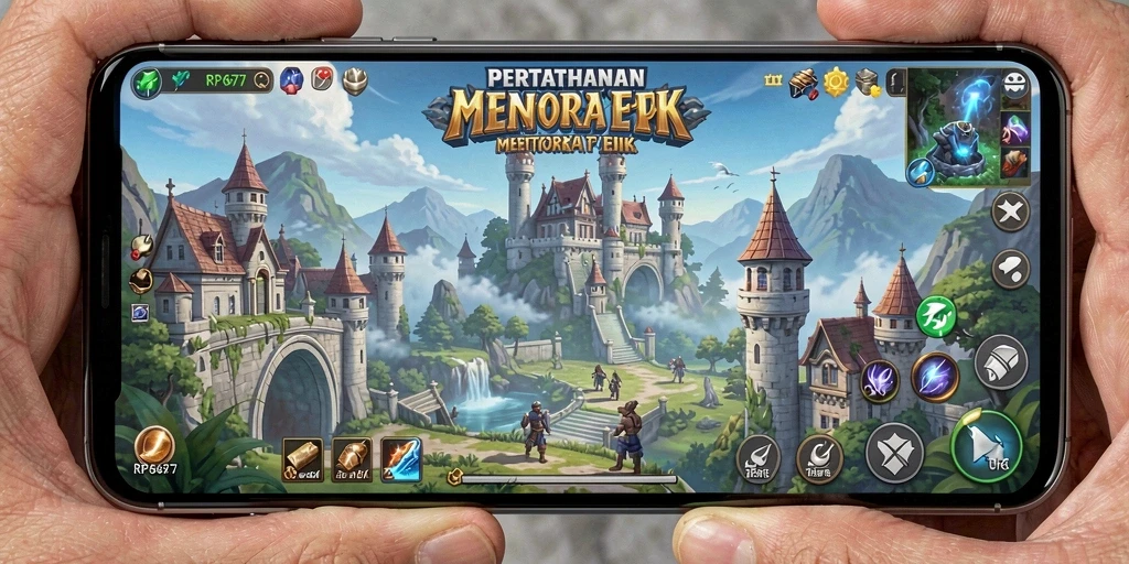 Tampilan gameplay menakjubkan dari RP6677 dalam genre Tower Defense.