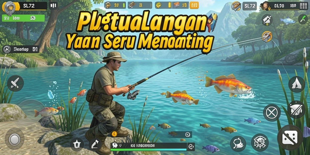 Tampilan menangkap ikan yang mengasyikkan di gameplay SL72.