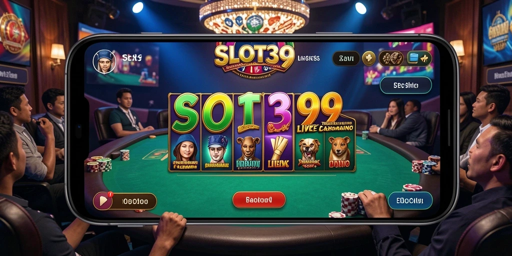 Tangkapan layar utama SLOT39 menampilkan gameplay Live Casino yang mendebarkan.