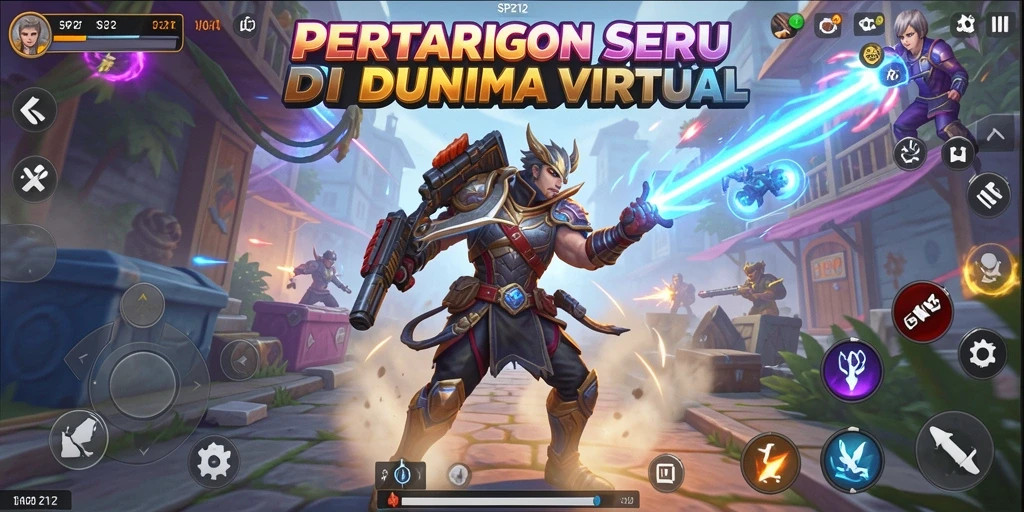Screenshot SP212 menunjukkan pertarungan seru dengan grafis menakjubkan.
