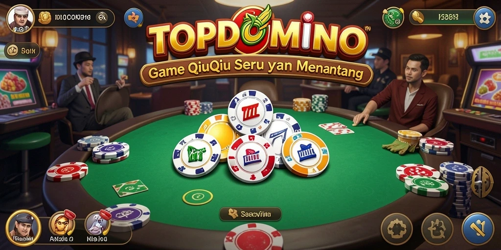 Screenshot gameplay TOPDOMINO yang menunjukkan momen seru QiuQiu.