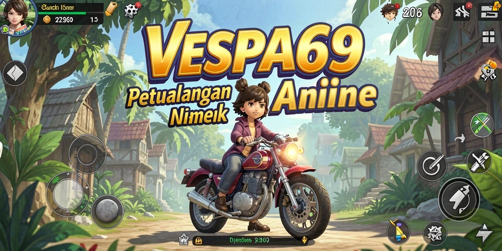 Tangkapan layar gameplay VESPA69 menunjukkan pertarungan seru dengan karakter anime.